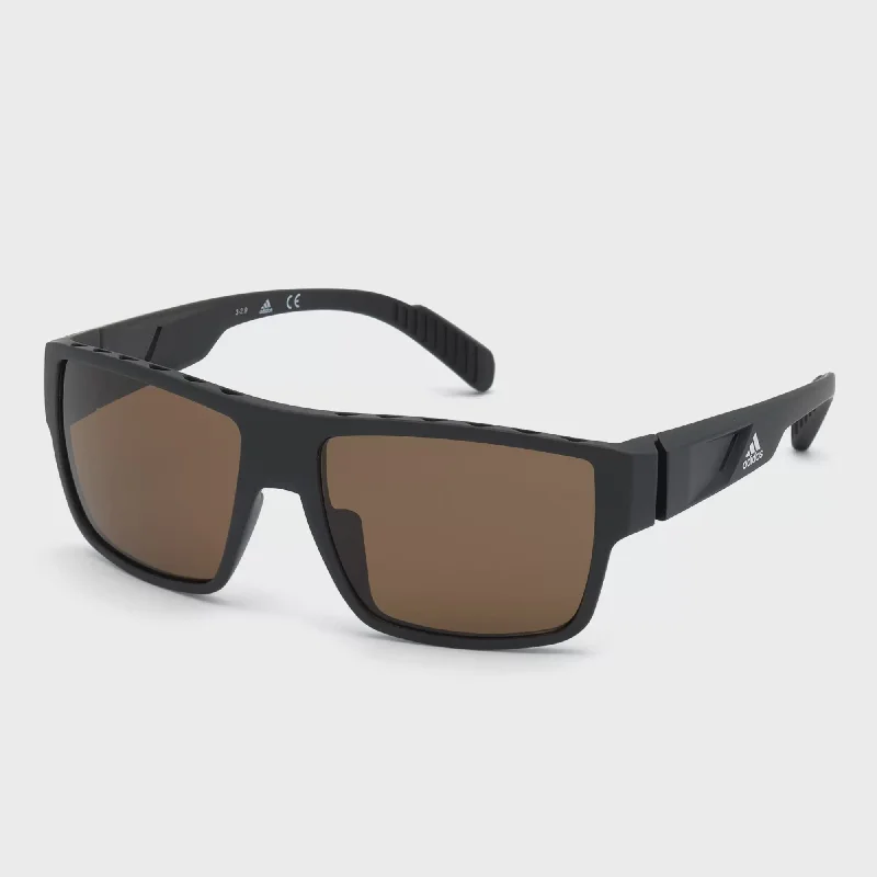 Classic black wayfarers-Adidas SP 0008 02H Matt Black Brown Polarised