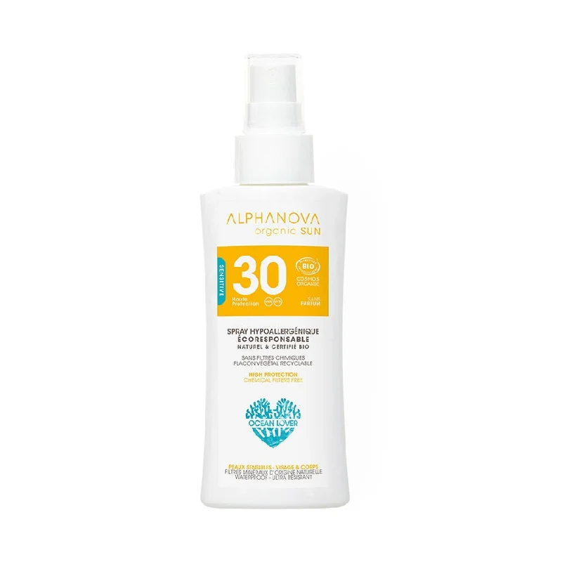 Alphanova Organic SPF30 Sun Spray Face & Body Travel size 90g