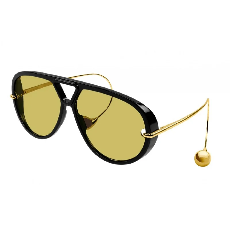 Gradient round sunglasses-Bottega Veneta BV 1273 003 Black Amber