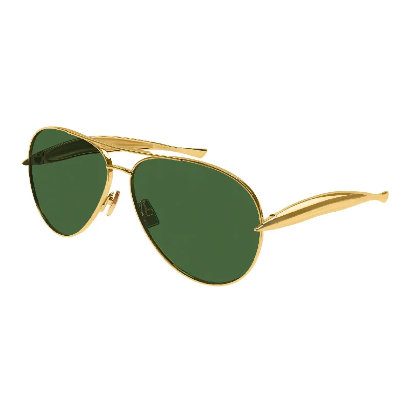 Oversized black sunglasses-Bottega Veneta BV 1305 001 Gold Green