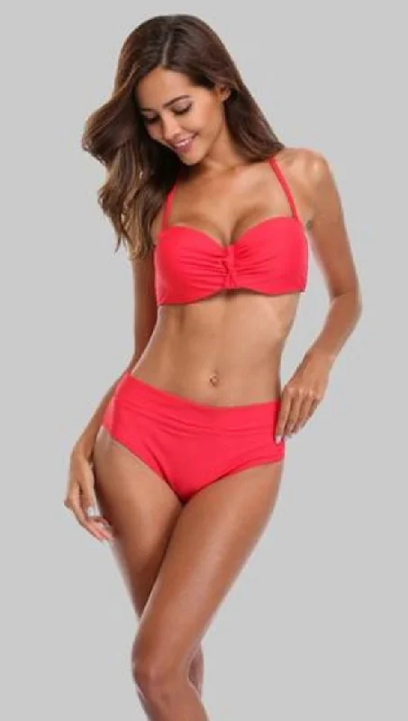 Scoop-neck bikini top-BRENDA - Halter Summer Bikini Set