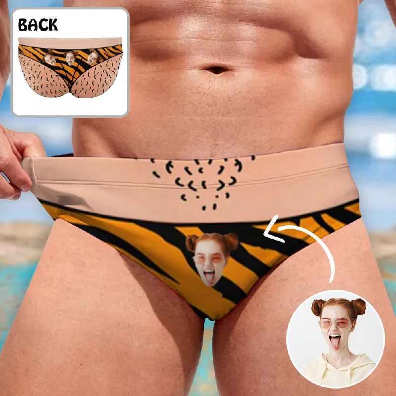 Custom Face Naughty Swim Shorts Personalized Giflfriend Face Swim Briefs