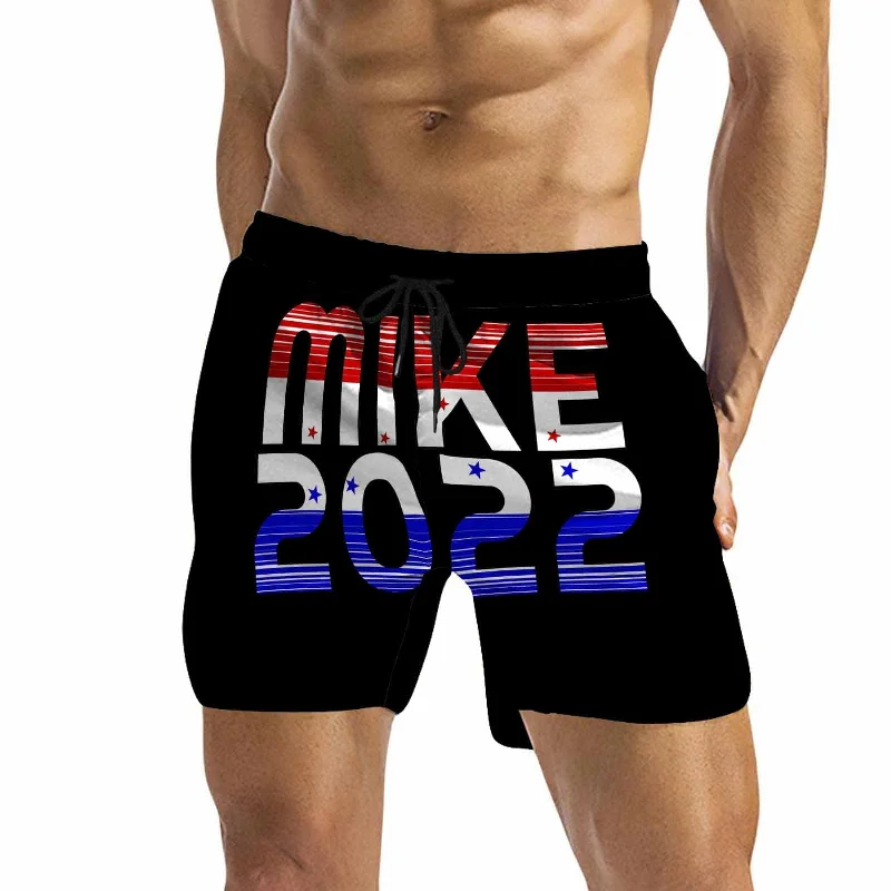 Custom Face Drawstring Swim Trunk with Personalized Name 2022 Men's Quick Dry Swim Shorts