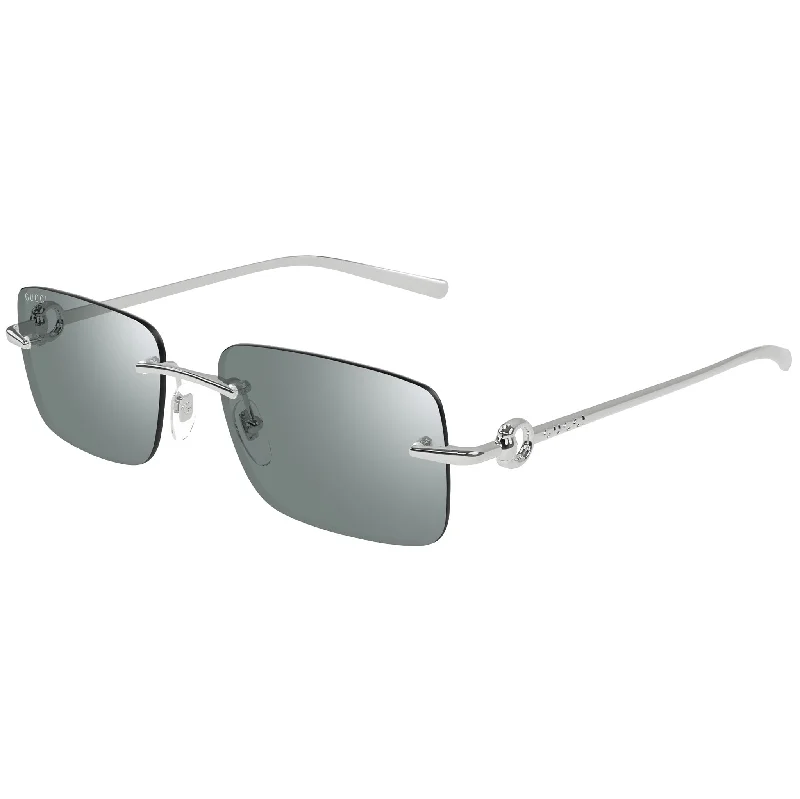 Oversized gradient sunglasses-Gucci GG 1703 002 Silver Aqua