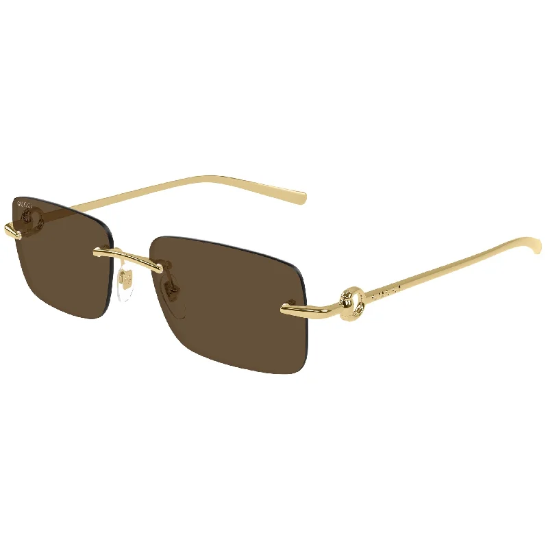 Anti-slip round sunglasses-Gucci GG 1703 004 Gold Brown