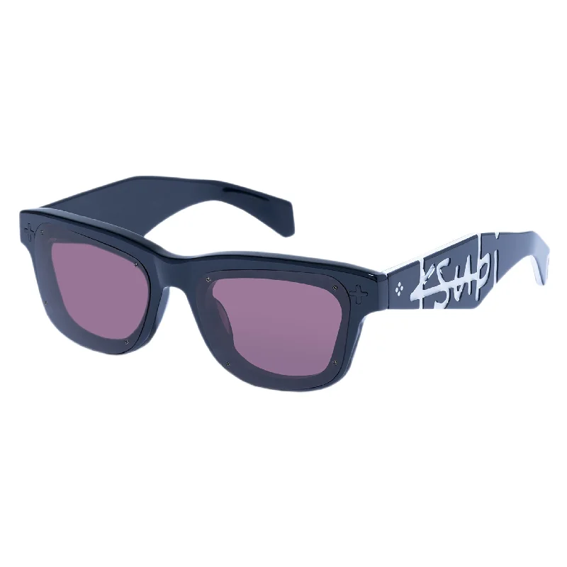 UV-protective round sunglasses-Ksubi Good$en Black White