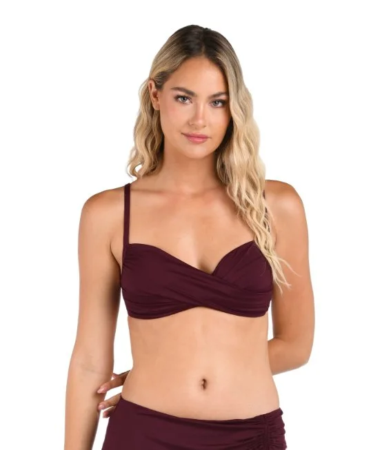 Scoop-back bikini bottom-LA BLANCA ISLAND GODDESS WRAP BRA TOP