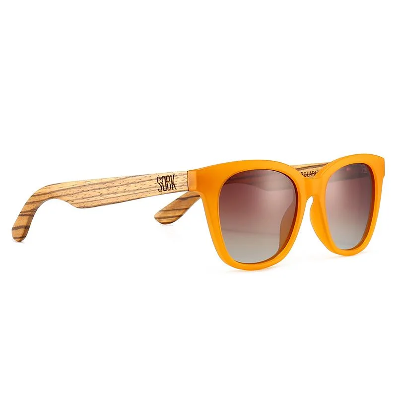 Tortoiseshell round sunglasses-LILA GRACE BURNT ORANGE l Brown Gradient Lens l Walnut Arms