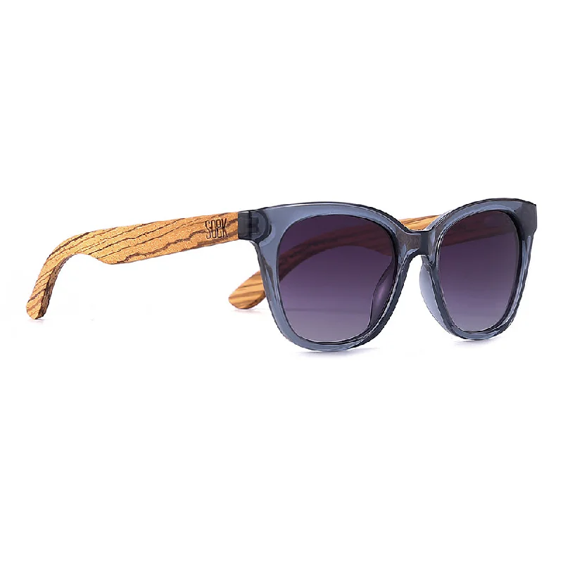 Gradient lens aviators-LILA GRACE MIDNIGHT BLUE l Smokey Gradient Lens l Walnut Arms