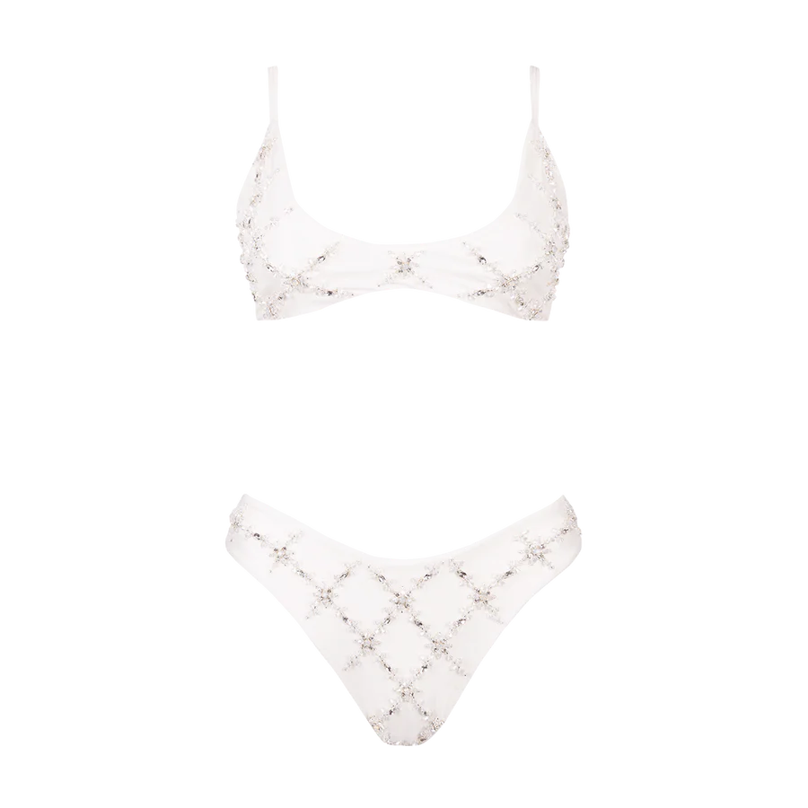 Mary Una Bikini Bottoms White