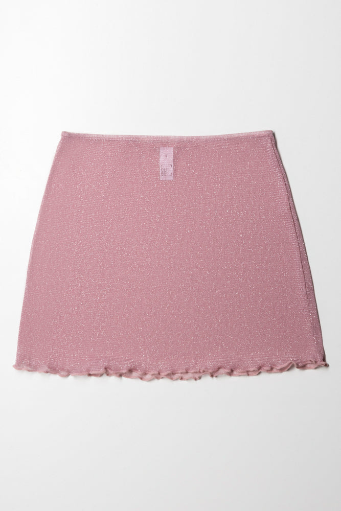 Mesh Swim Coverup Skirt Light Pink