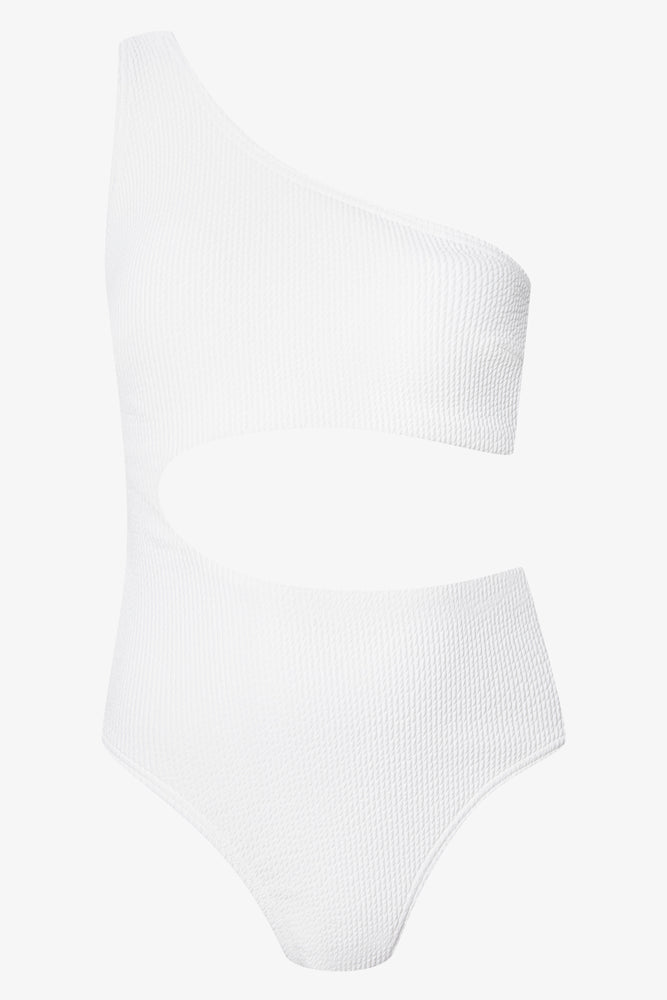 Monokini Textured Swimsuit White