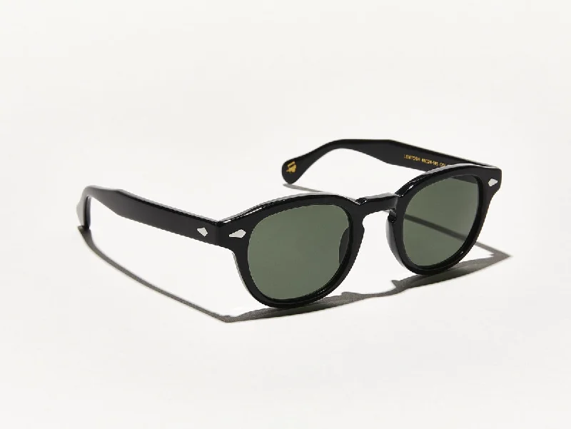 UV-block round sunglasses-Moscot Lemtosh Black 46 G15