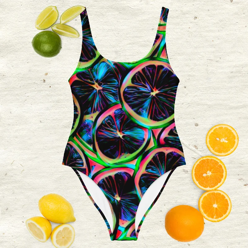 Neon Citrus One-Piece Swimsuit