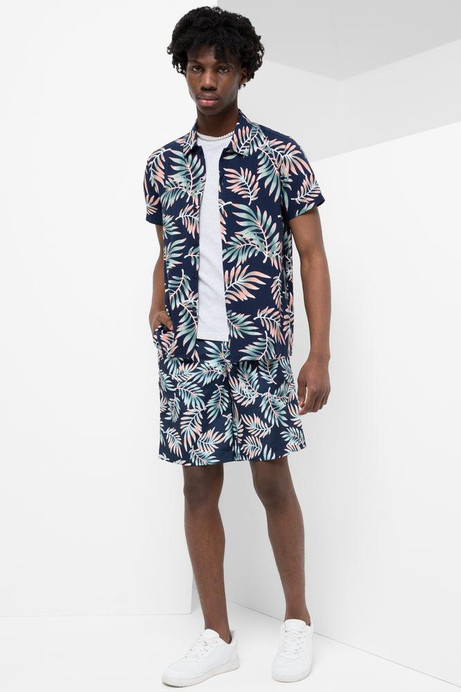 Palm Tree Swim Shorts Navy