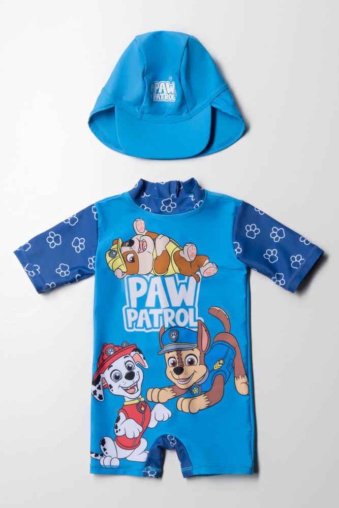 Paw Patrol Swimsuit & Hat Blue