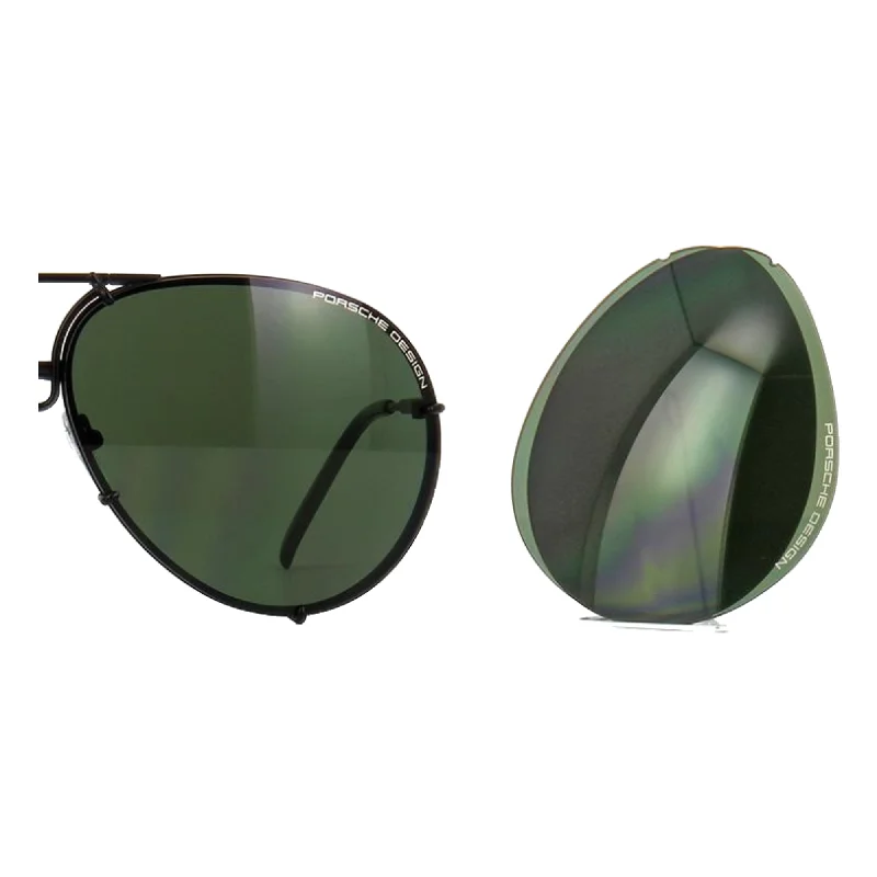 UV-protective round sunglasses-Porsche 8478 V651  Lenses Green Grey  69mm