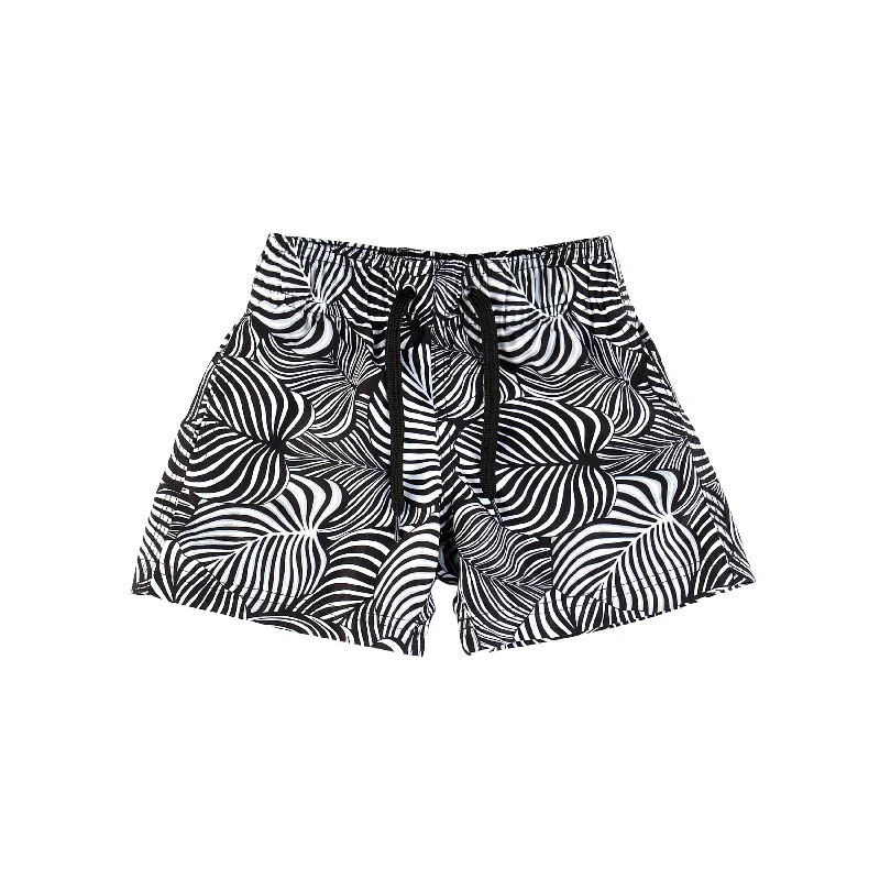 BOY'S SWIM SHORTS BLACK AND WHITE