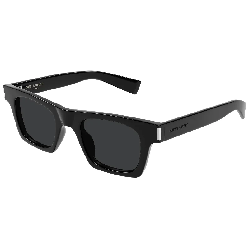 Matte yellow round sunglasses-Saint Laurent SL 719 001 Black