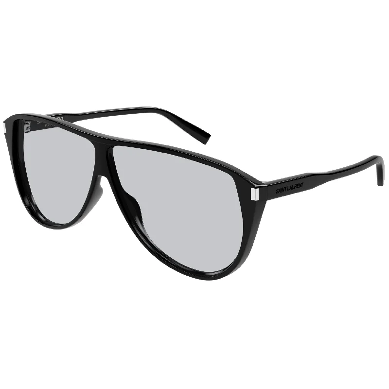 Oversized mirrored sunglasses-Saint Laurent SL 731 001 Gaspar Black Light Blue