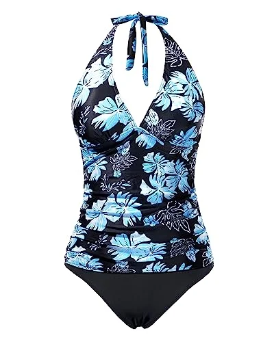 Sexy V Neck Halter Tankini Swimsuits