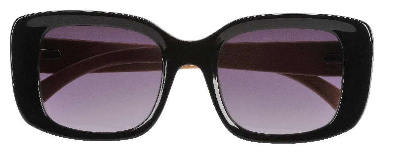 Classic black aviator sunglasses-SHORE - Black Gloss