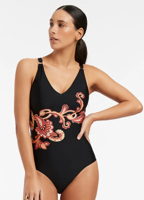 Silk Road D/DD Trim One Piece - Black