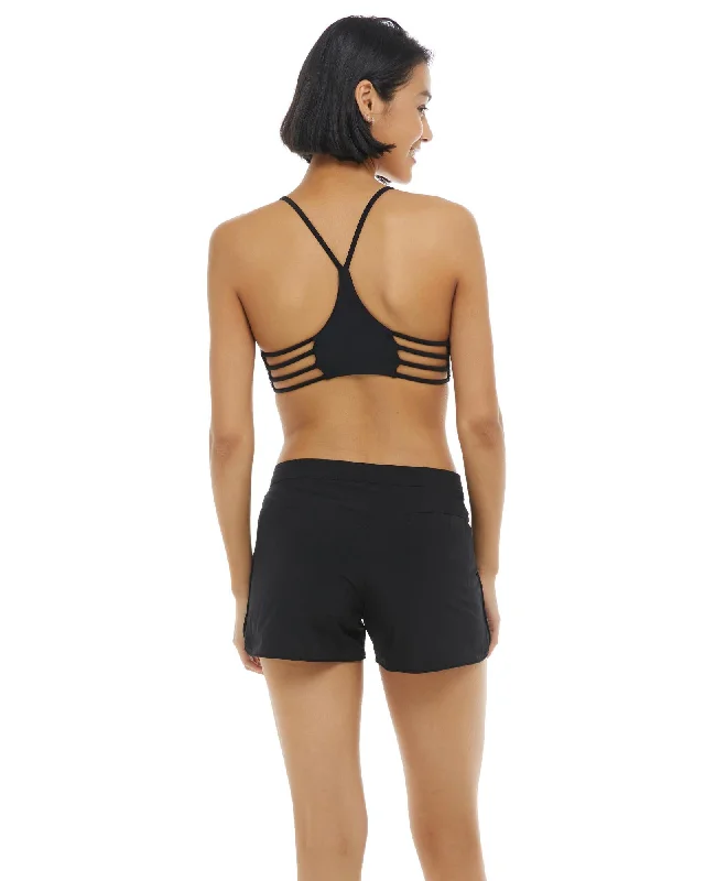 Strappy back bikini top-Black Smoothies Blacks Beach Vapor Short