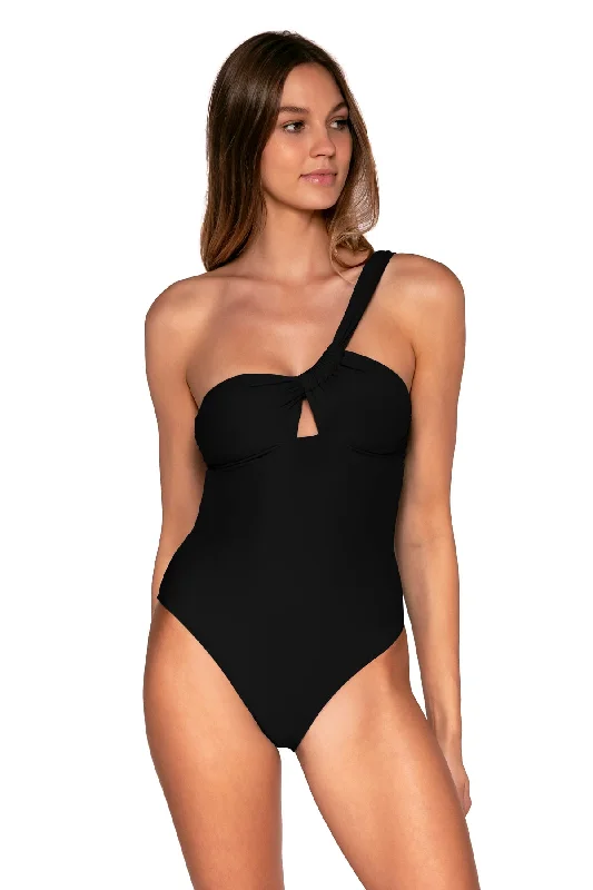 Padded triangle bikini-Sunsets Black Ginger One Piece