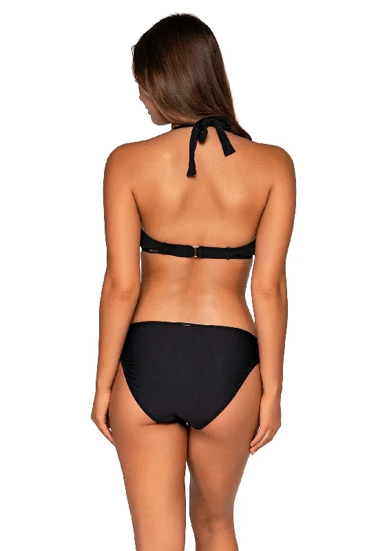 Mesh-panel bikini set-Sunsets Black Kylie Hipster