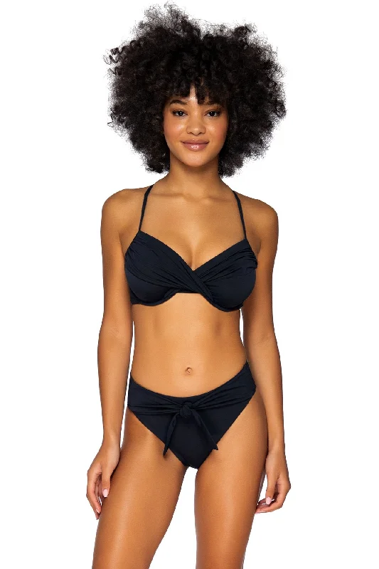 Monochrome bikini set-Sunsets Black Crossroads Underwire