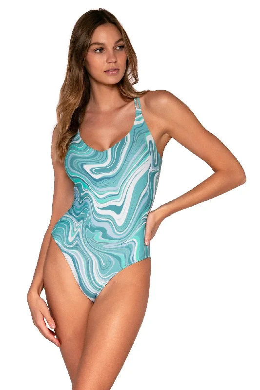 Reversible neon bikini-Sunsets Moon Tide Veronica One Piece