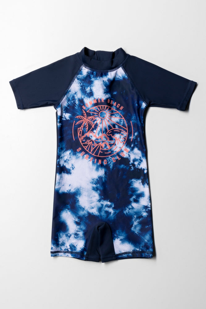 Swim Suit Tie Dye Navy