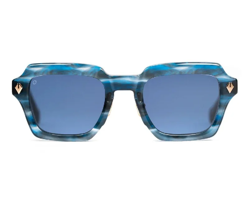 Matte teal cat-eye sunglasses-CONTINENTAL AZURITE 48