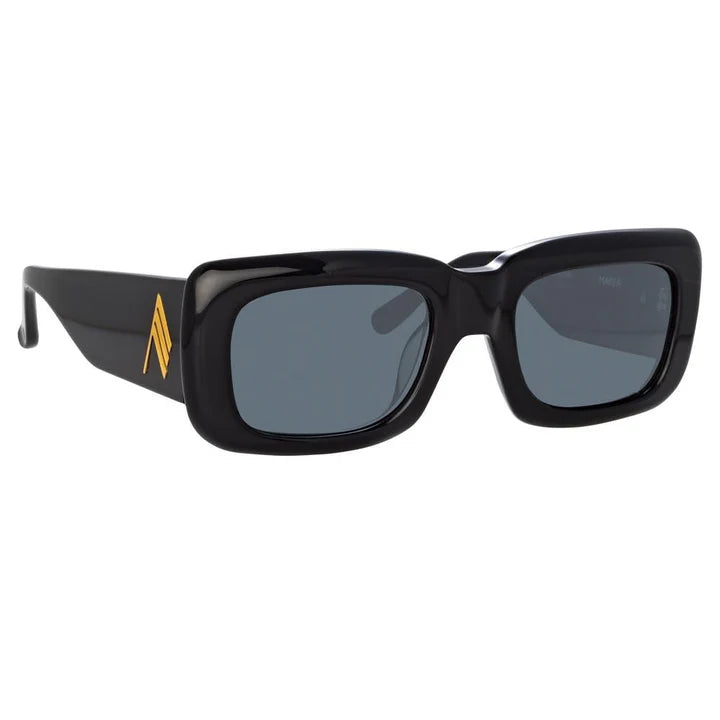 Lightweight aviator sunglasses-The Attico Marfa 03 C1 Black Gold sunglasses