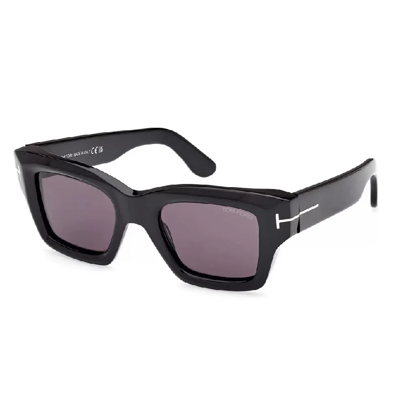 Mirrored sport sunglasses-Tom Ford FT 1154 01A Ilias Black Grey