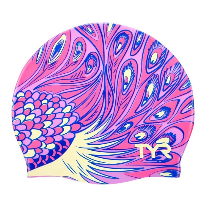 TYR Peacock Silicone Swim Cap