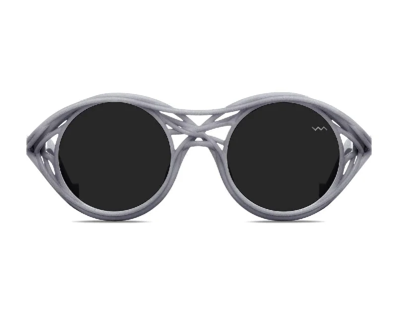 Reflective round sunglasses-KENGO KUMA CREATION CL0015 LIGHT GREY 46