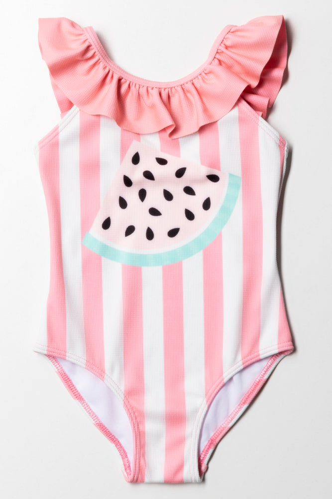 Watermelon Frill Swimsuit Pink